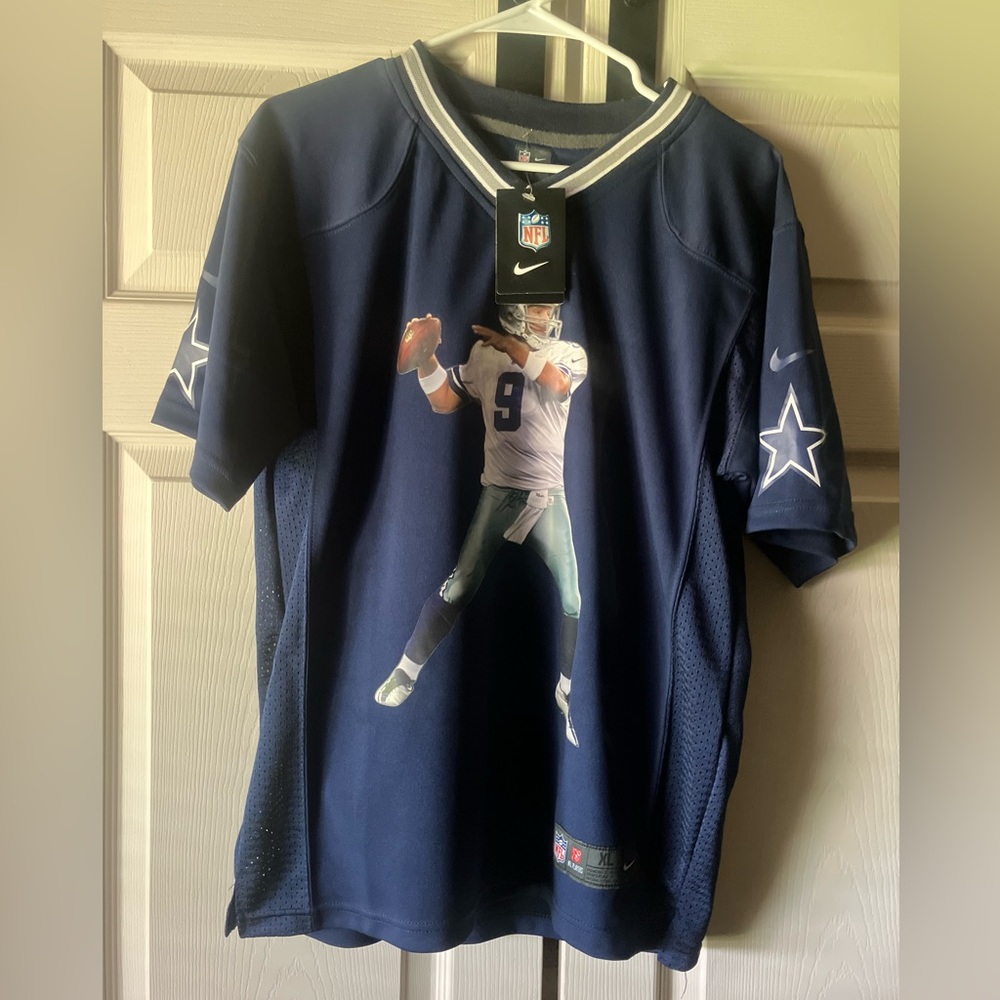 NIKE TONY ROMO #9 CUSTOM JERSEY YOUTH XL NEW NFL NAVY BLUE